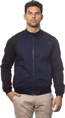 Blue Cotton Men's Bomber Jacket