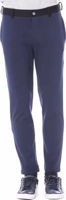 Blue Viscose Men Pant