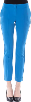Light Blue Polyester Women Skinny Pant