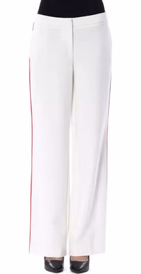 White Polyester Women Pants