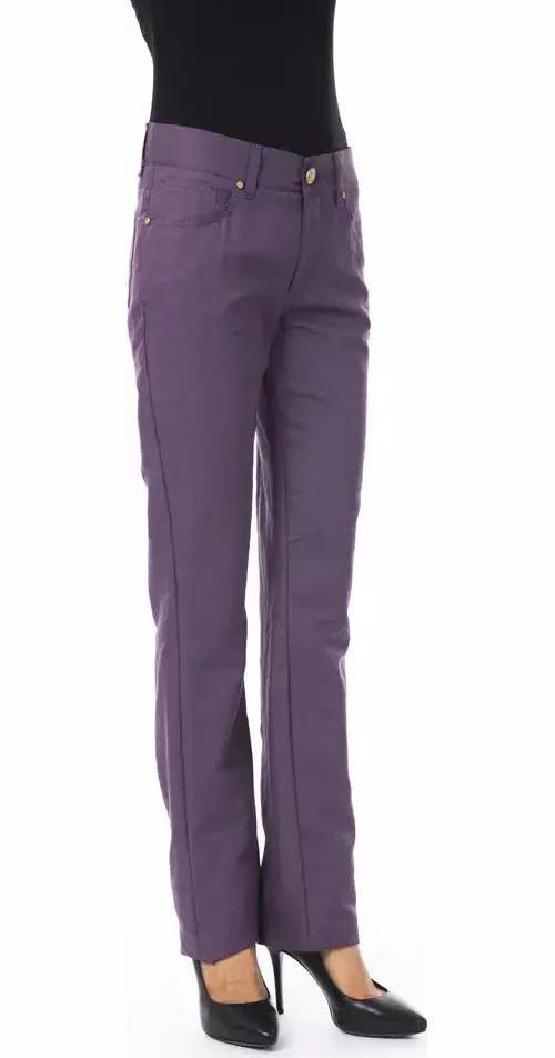 BYBLOS Purple Cotton Women Pant