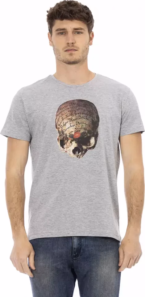 Trussardi Action Gray Cotton Men T-Shirt