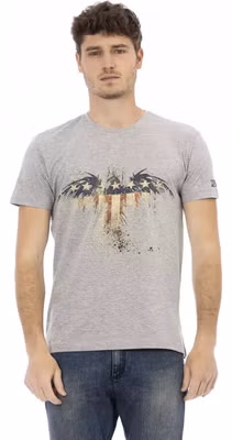 Gray Cotton Men T-Shirt