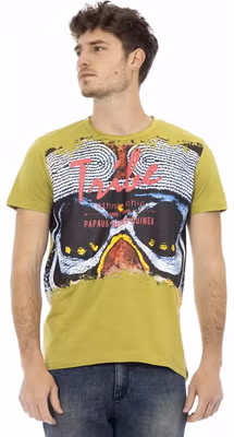 Green Cotton Men T-Shirt