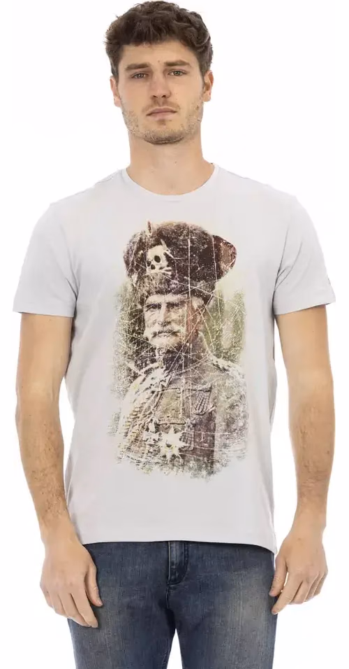 Trussardi Action Gray Cotton Men T-Shirt