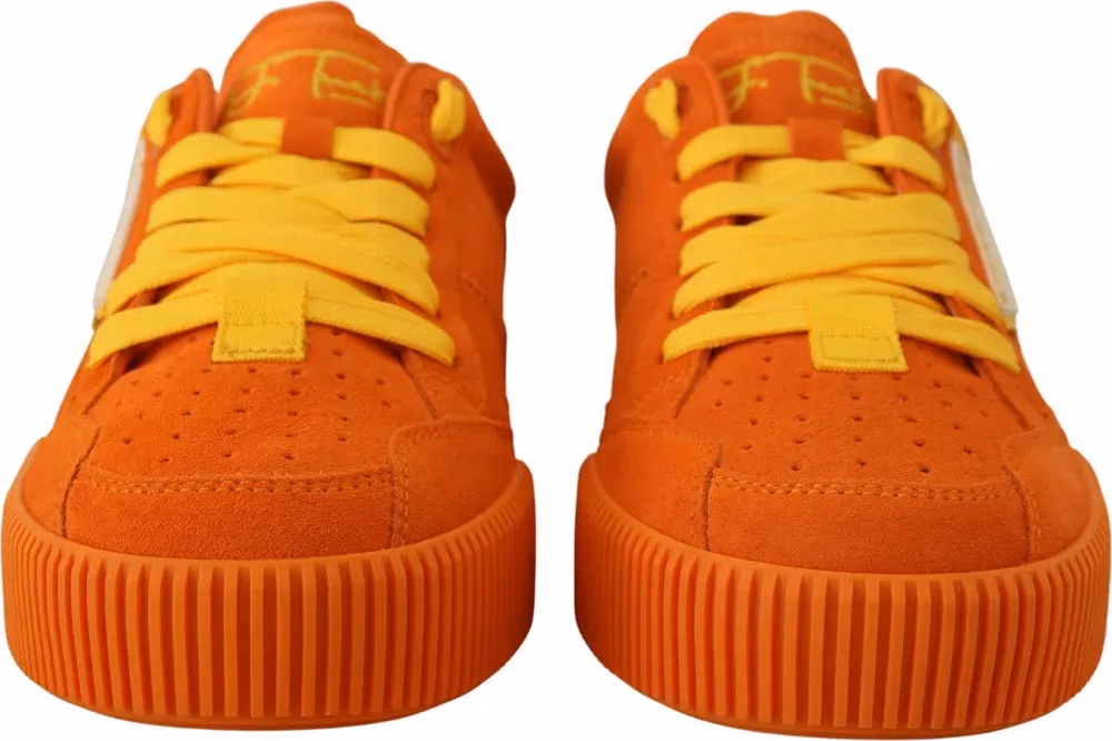 Dolce & Gabbana Orange Leather P.j. Tucker Sneakers Shoes