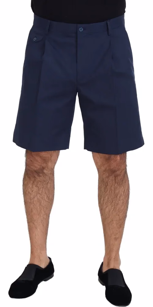Dolce & Gabbana Blue Chinos Cotton Stretch Casual Shorts