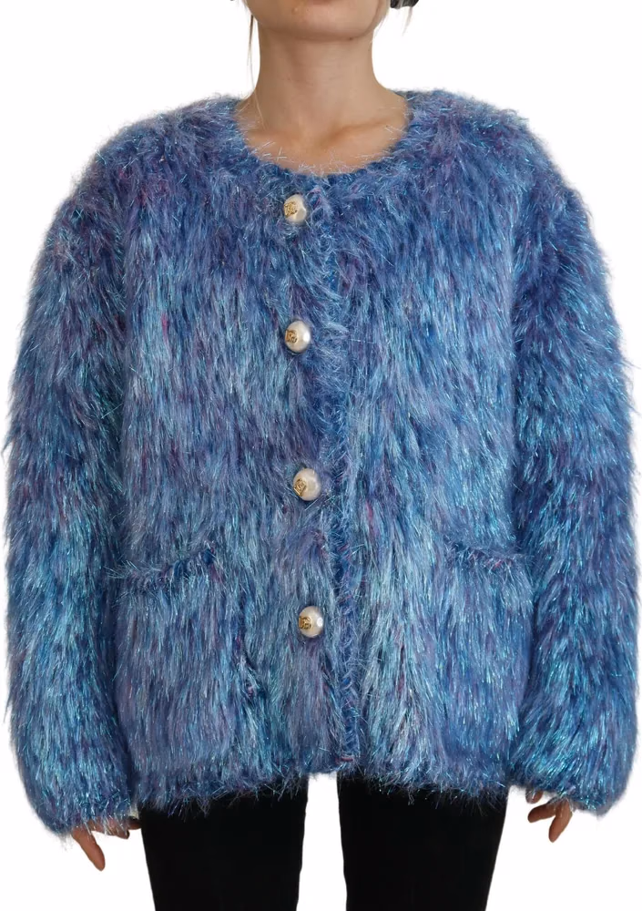 Dolce & Gabbana Multicolor Polyester Fringes Coat Jacket