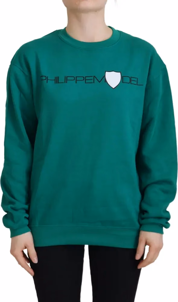 Philippe Model Green Printed Long Sleeves Pullover Sweater