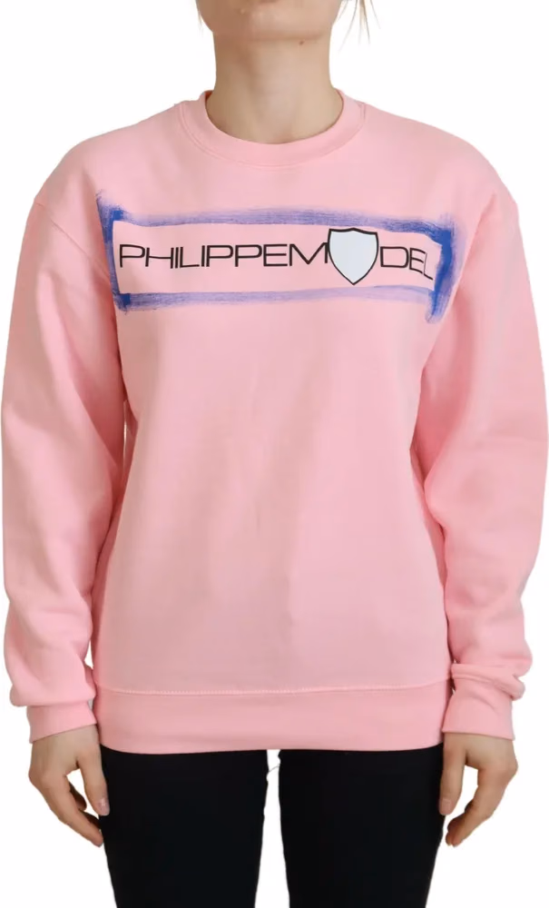Philippe Model Pink Printed Long Sleeves Pullover Sweater