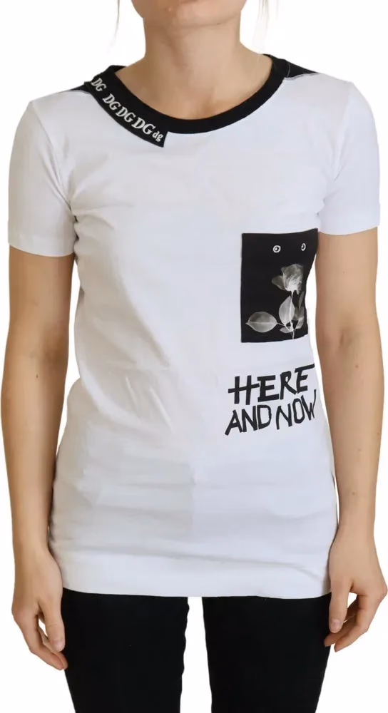 Dolce & Gabbana White Cotton T-shirt Crewneck T-shirt