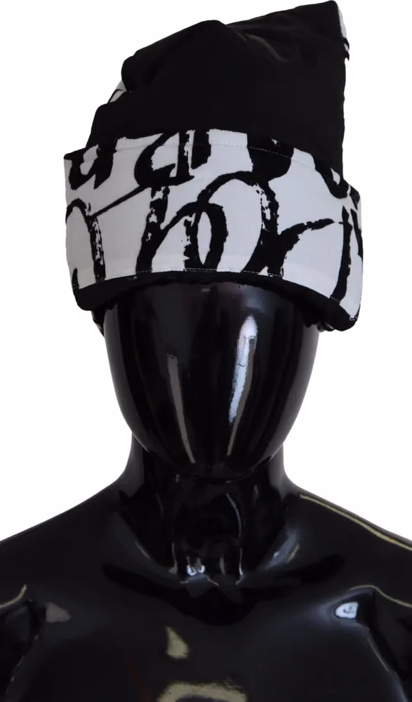 Dolce & Gabbana White Printed Nylon Women Winter Beanie Cap Hat