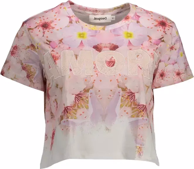 Desigual Pink Cotton Tops & T-Shirt