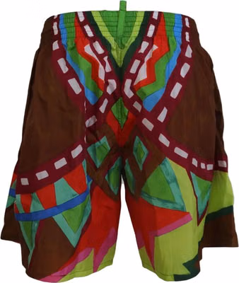 Multicolor Printed Men Beachwear Swimwear Short
