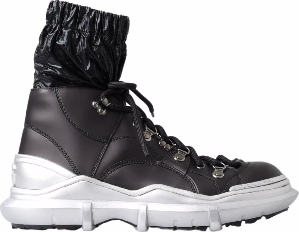 Dolce & Gabbana Black Nylon Galileo High Top Sneakers Shoes