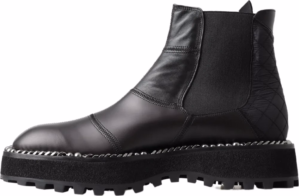 Dolce & Gabbana Black Leather Slip on Stretch Boots
