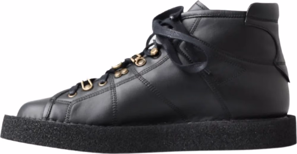 Dolce & Gabbana Black Leather Slip on Stretch Boots