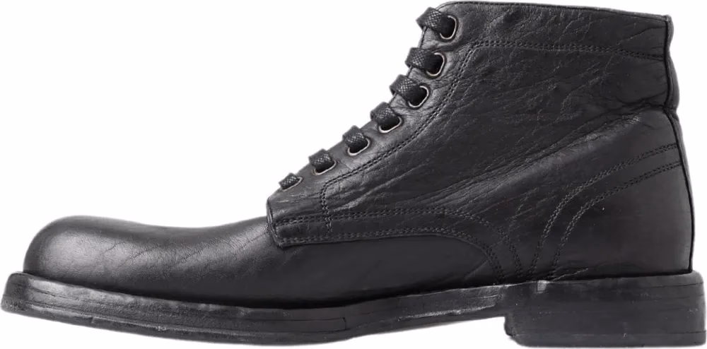 Dolce & Gabbana Black Horse Leather Perugino Boots