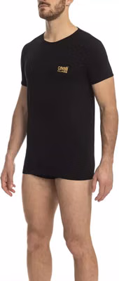 Black Cotton Men T-Shirt