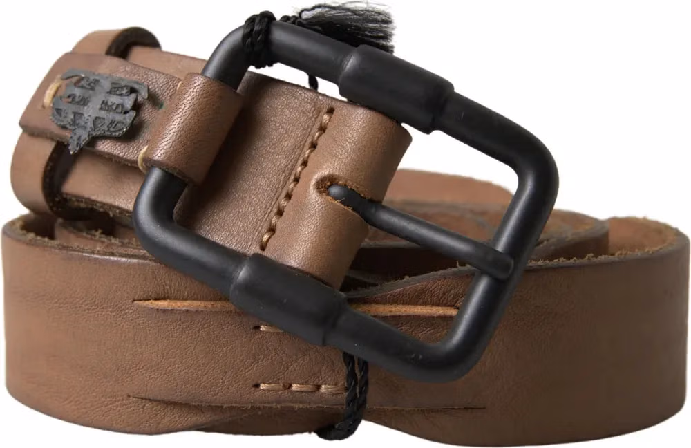 Ermanno Scervino Brown Leather Metal Buckle Waist Men Belt