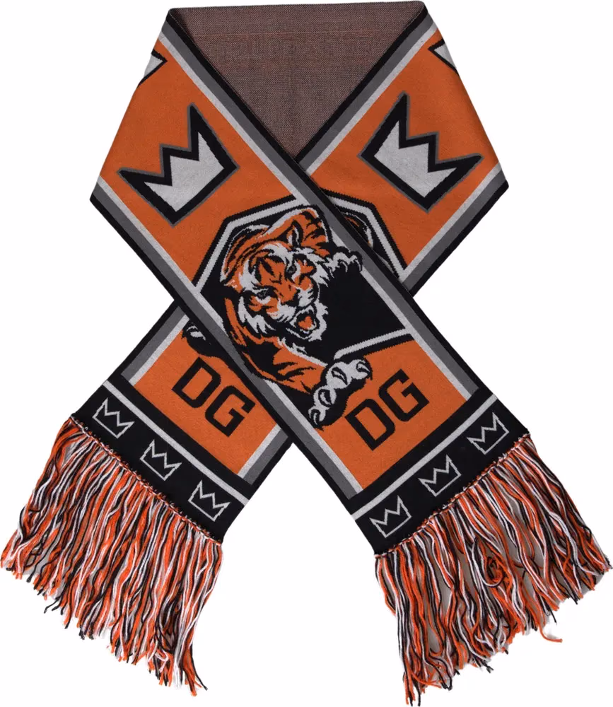 Dolce & Gabbana Multicolor Wool DG Royals Wrap Fringe Scarf