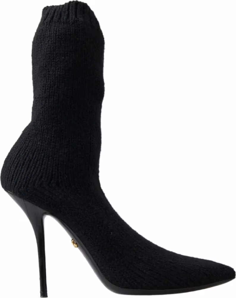 Dolce & Gabbana Black Stiletto Heel Mid Calf Women Boot Shoes