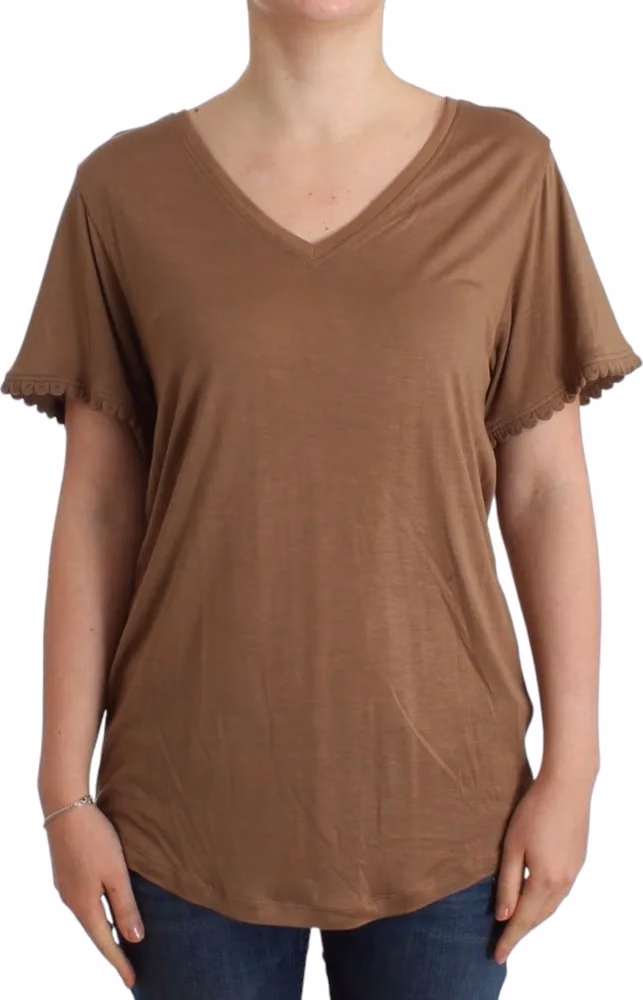 John Galliano Brown shortsleeved top