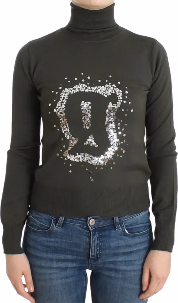John Galliano Green wool turtleneck sweater