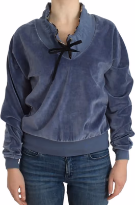 Blue velvet cotton sweater