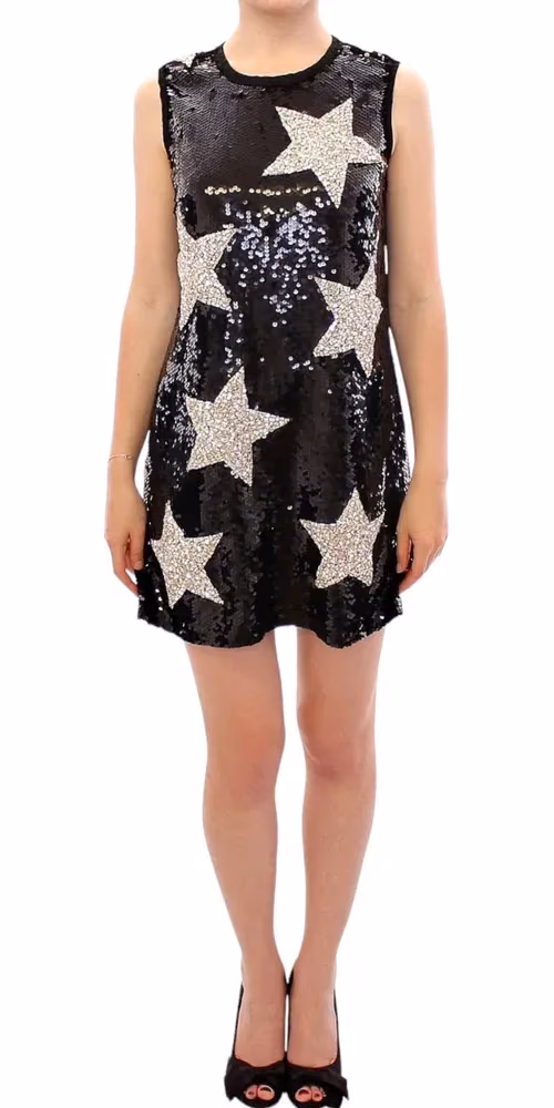 Dolce & Gabbana Masterpiece black crystal swarovski stars sheath dress