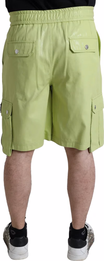 Dolce & Gabbana Light Green Cotton Men Cargo Bermuda Shorts