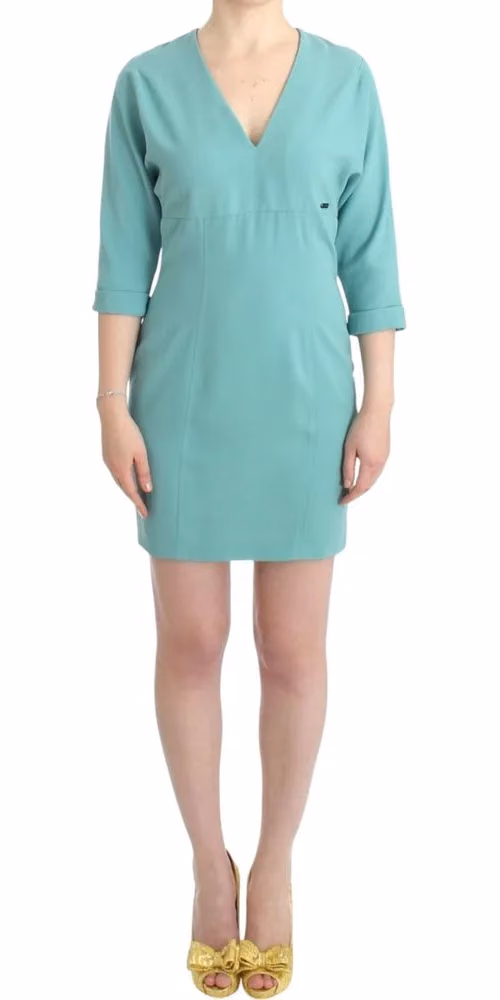 Costume National Green 3/4 sleeved sheath dress