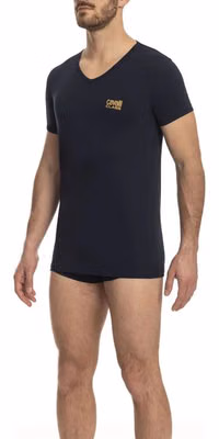 Blue Cotton Men T-Shirt