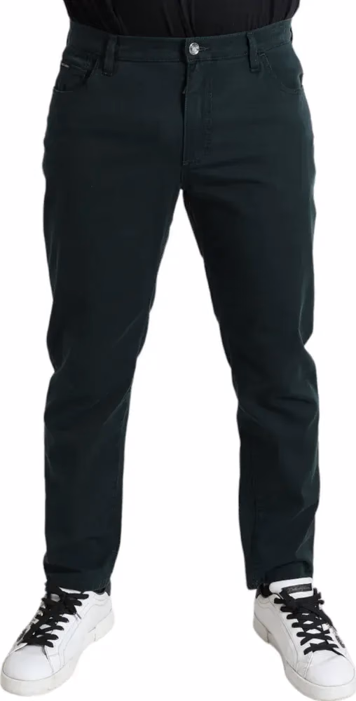 Dolce & Gabbana Green Cotton Stretch Skinny Men Denim Jeans