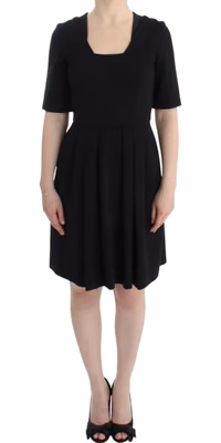 Black short sleeve venus dress