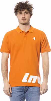 Orange Cotton Men Polo Shirt