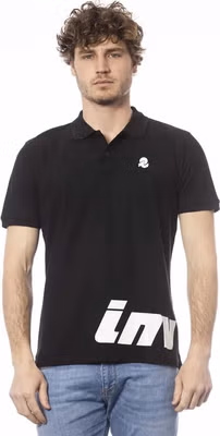 Black Cotton Men Polo Shirt