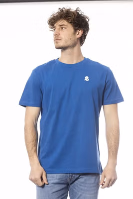 Blue Cotton Men T-Shirt