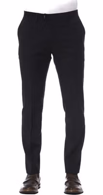 Black Virgin Wool Men Pant