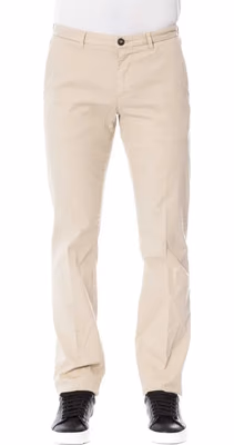 Beige Cotton Men Pants