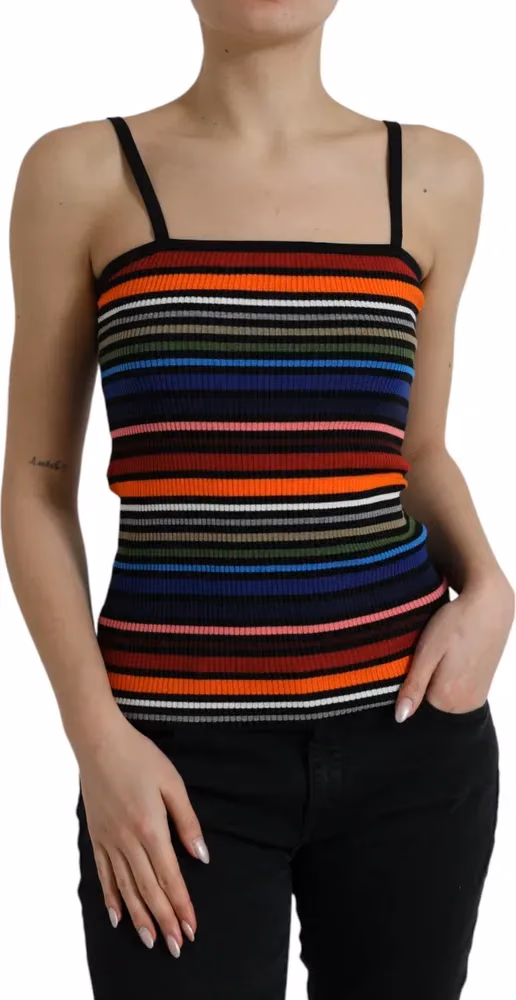 Dolce & Gabbana Multicolor Stripes Spaghetti Strap Tank Top