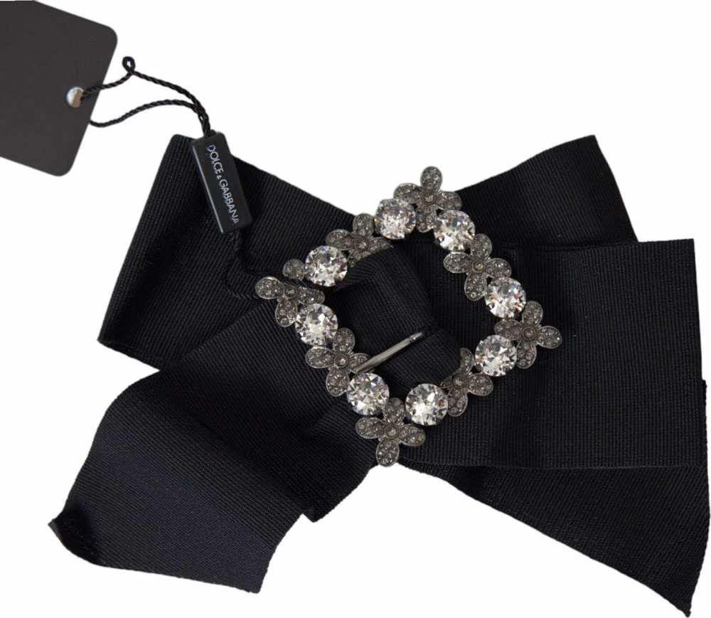 Dolce & Gabbana Black Swarovski Crystal Embellished Hair Clip