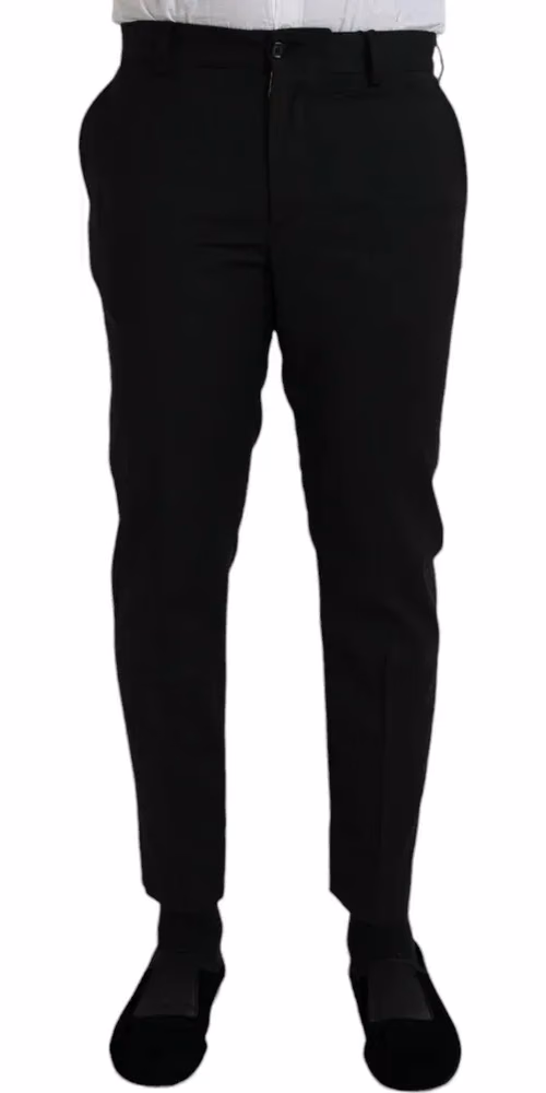 Dolce & Gabbana Black Wool SlimFit Dress Formal Pants