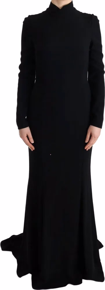 Dolce & Gabbana Black Stretch Long Gown Sheath Dress