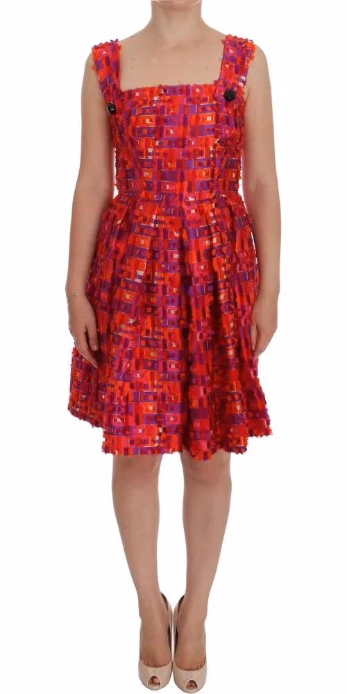 Dolce & Gabbana Pink Patterned A-line Above Knees Dress