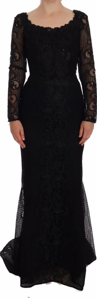 Dolce & Gabbana Black Floral Sheath Dress