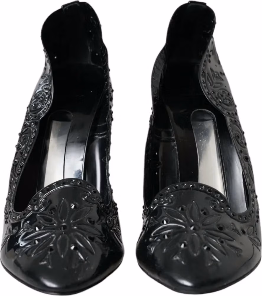 Dolce & Gabbana Black Crystal CINDERELLA Heels Pumps Shoes