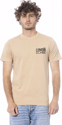 Beige Cotton Men T-Shirt
