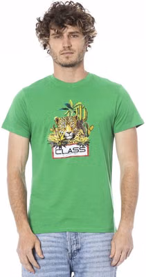 Green Cotton Men T-Shirt