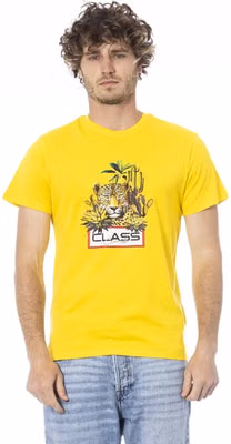 Yellow Cotton Men T-Shirt